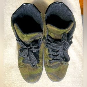 Army green colored Women’s high tops Shoes